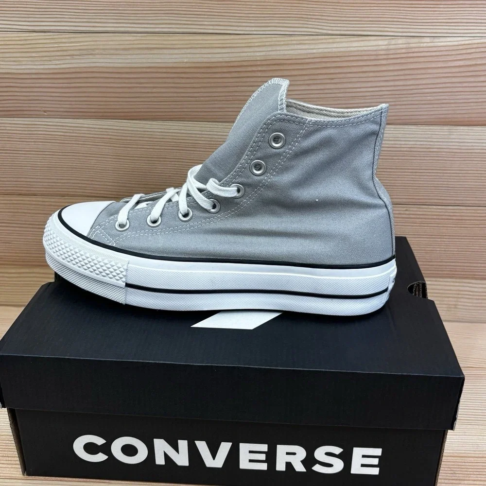 Converse Chuck Taylor All Star Lift Platform Hi Gray Sneakers Womens Sz 8